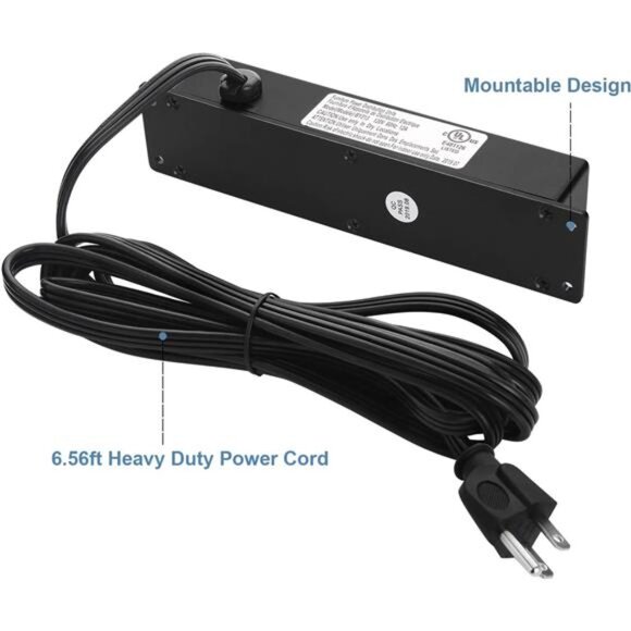 Wall Mount Power Outlet Strip, 4 Outlet Mountable Power Strip with Switch - Picture 5 of 7